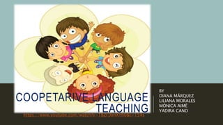 COOPETARIVE LANGUAGE
TEACHING
BY
DIANA MÁRQUEZ
LILIANA MORALES
MÓNICA AIMÉ
YADIRA CANO
https://www.youtube.com/watch?v=T8ZFjXmXYh0&t=154s
 