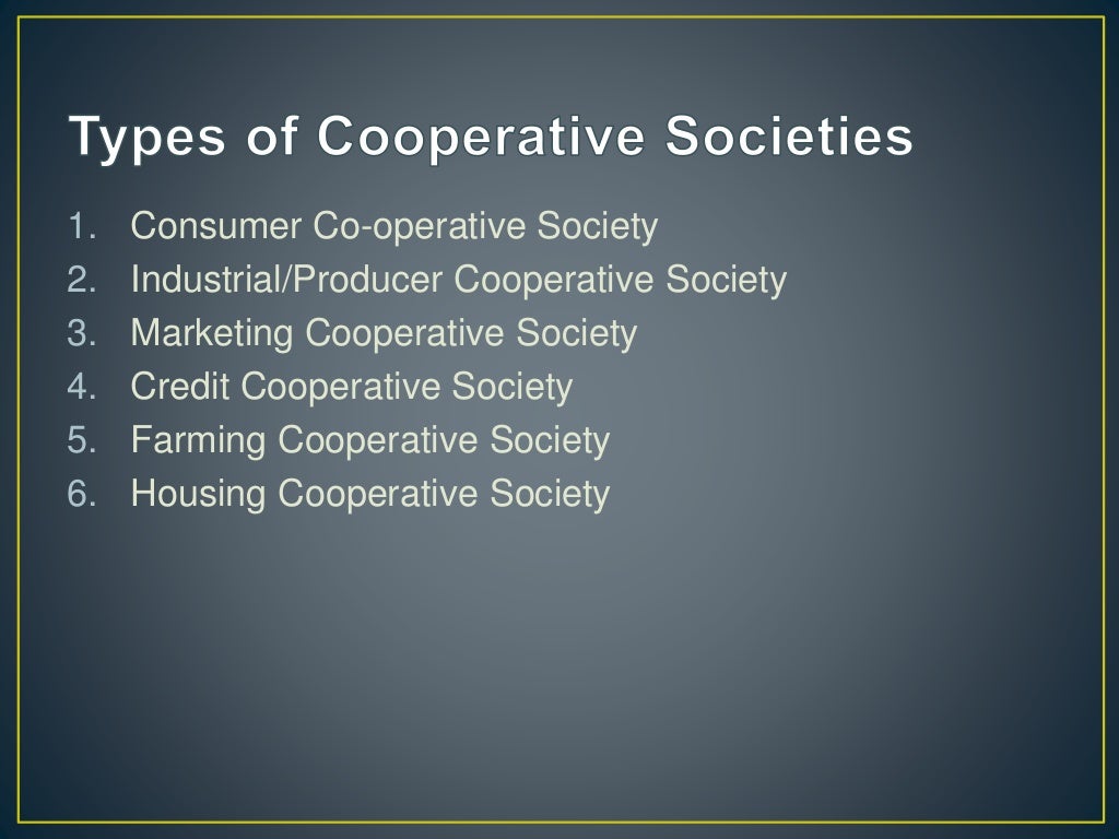 Cooperative society