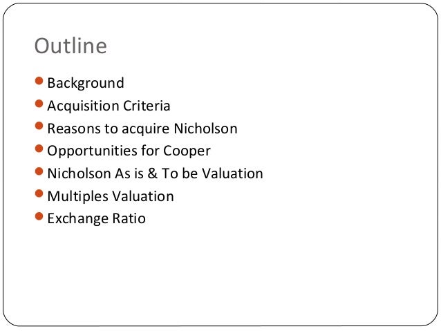 an analysis of cooper industries inc Cooper industries inc case solution, the acting president of a large industrial company must decide whether 1) to acquire a small hand-tool company, and if so, 2) the value and the form that t. an analysis of cooper industries inc Cooper industries inc case solution, the acting president of a large industrial company must decide whether 1) to acquire a small hand-tool company, and if so, 2) the value and the form that t.