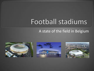 A state of the field in Belgium
 