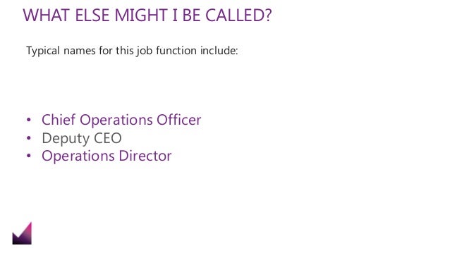 introducing the coo deputy coo job description
