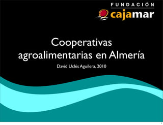 Cooperativas
agroalimentarias en Almería
        David Uclés Aguilera, 2010




                                     1
 