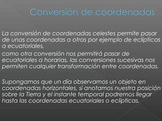 Coordenadas celestes PPT