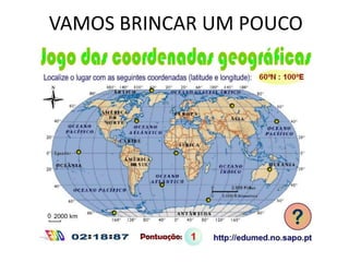 Todos os meridianos têm a mesma medida e por isso convencionou-se (depois de muita discussão) a escolha do meridiano 0º (GREENWICHou GMT) que poderia ser em qualquer meridiano do planeta.
