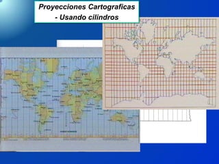 Proyecciones Cartograficas
- Usando cilindros
 