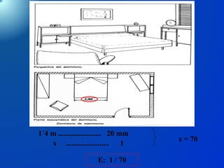 1´4 m ....................... 20 mm
x ....................... 1
x = 70
E: 1 / 70
 