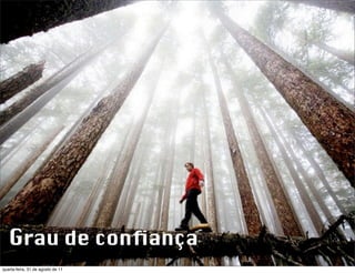 Grau de conﬁança
quarta-feira, 31 de agosto de 11
 