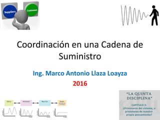 Coordinación en una Cadena de
Suministro
Ing. Marco Antonio Llaza Loayza
2016
 