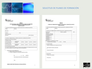 SOLICITUD DE PLANES DE FORMACIÓN
 