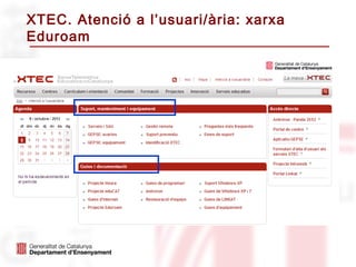 XTEC. Atenció a l’usuari/ària: xarxa
Eduroam
 