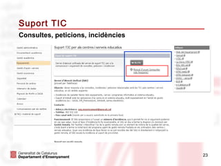 Suport TIC
Consultes, peticions, incidències




                                    23
 