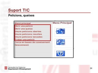 Suport TIC
Peticions, queixes




                     24
 