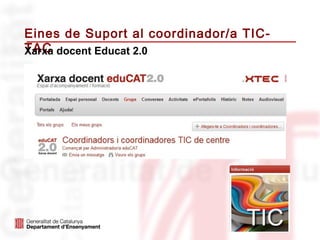 Eines de Suport al coordinador/a TIC-
TAC
Xarxa docent Educat 2.0
 