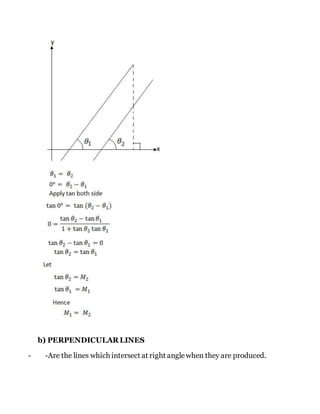 b) PERPENDICULAR LINES
- -Are the lines which intersect at right anglewhen they are produced.
 