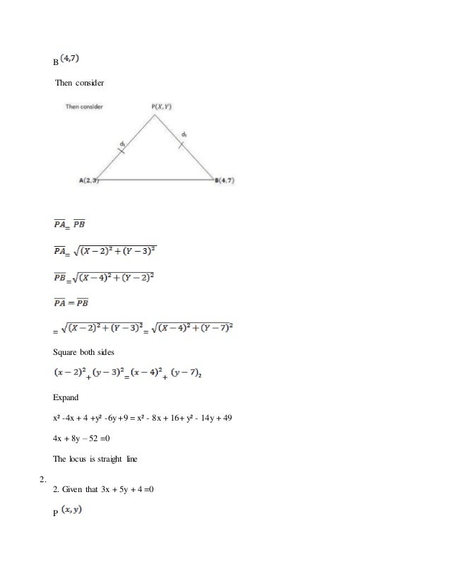 Coordinate Geometry Coordinate Geometry
