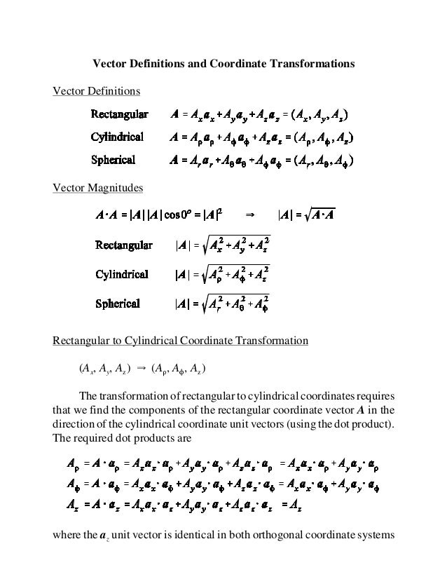 Coordinate And Unit Vector