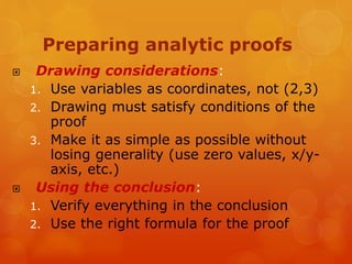 Analytic Proving Coordinate geometry | PPTX