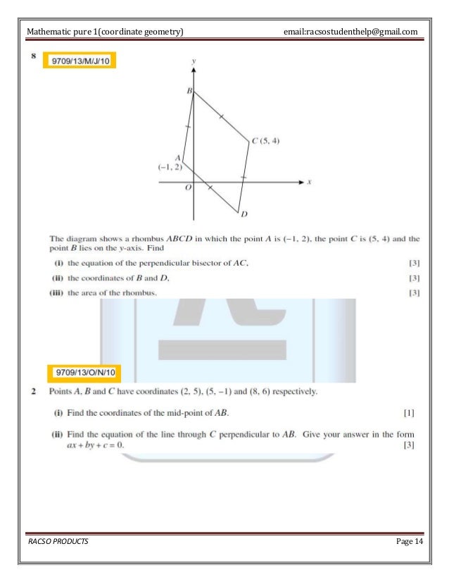 AS LEVEL COORDINATE GEOMETRY EXPLAINED