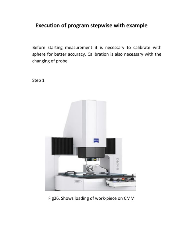 Carl-Zeiss Coordinate measuring machine report (O-INSPECT 543) | PDF ...