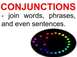 CONJUNCTIONS
- join words, phrases,
and even sentences.
RLDP T-II
 