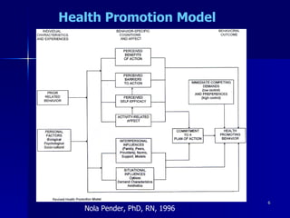 Health Promotion Model Nola Pender, PhD, RN, 1996 