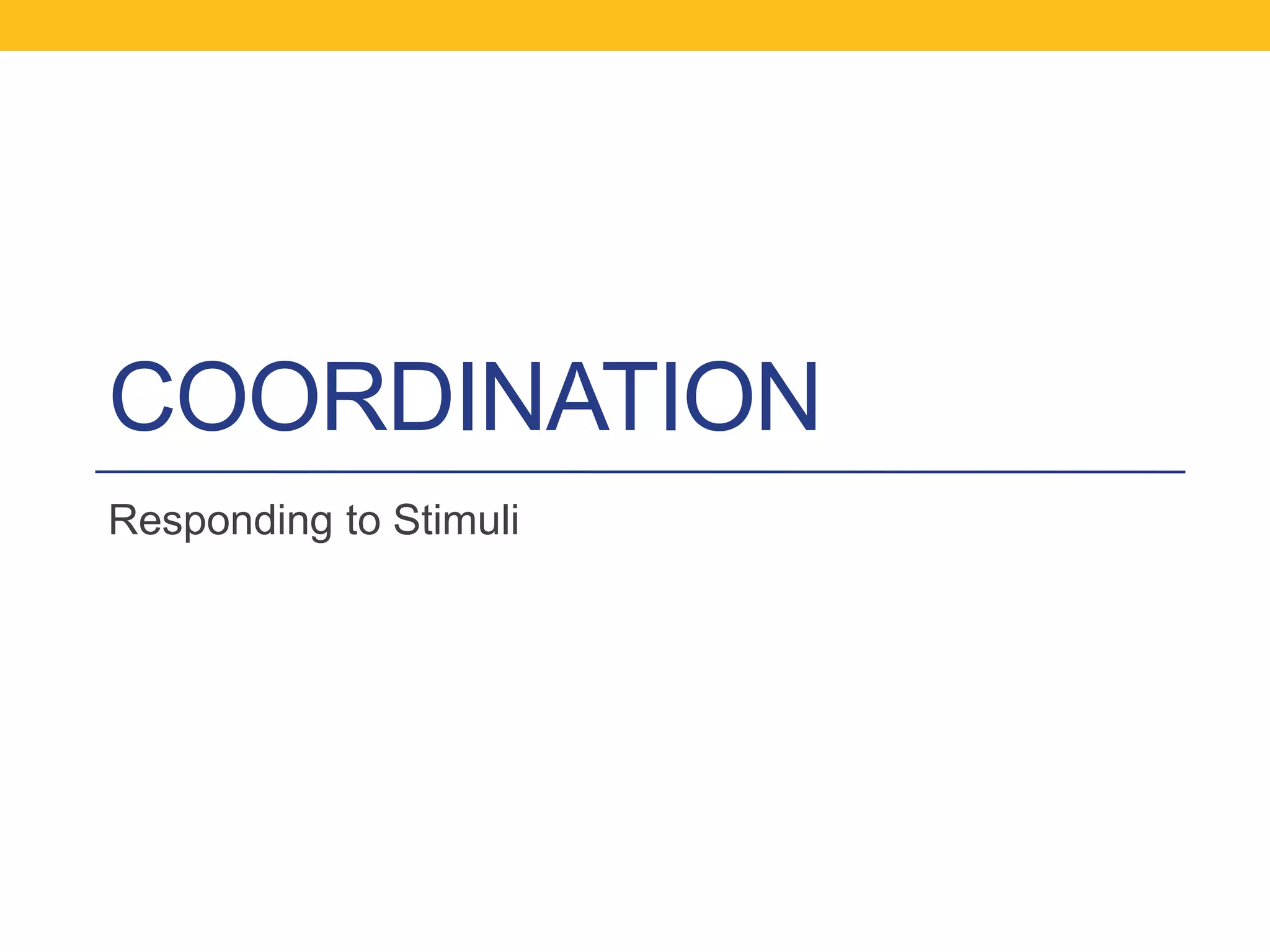 COORDINATION
Responding to Stimuli
 