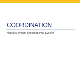 COORDINATION
Nervous System and Endocrine System
 