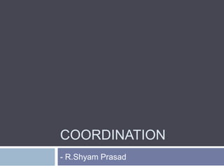 COORDINATION
- R.Shyam Prasad
 