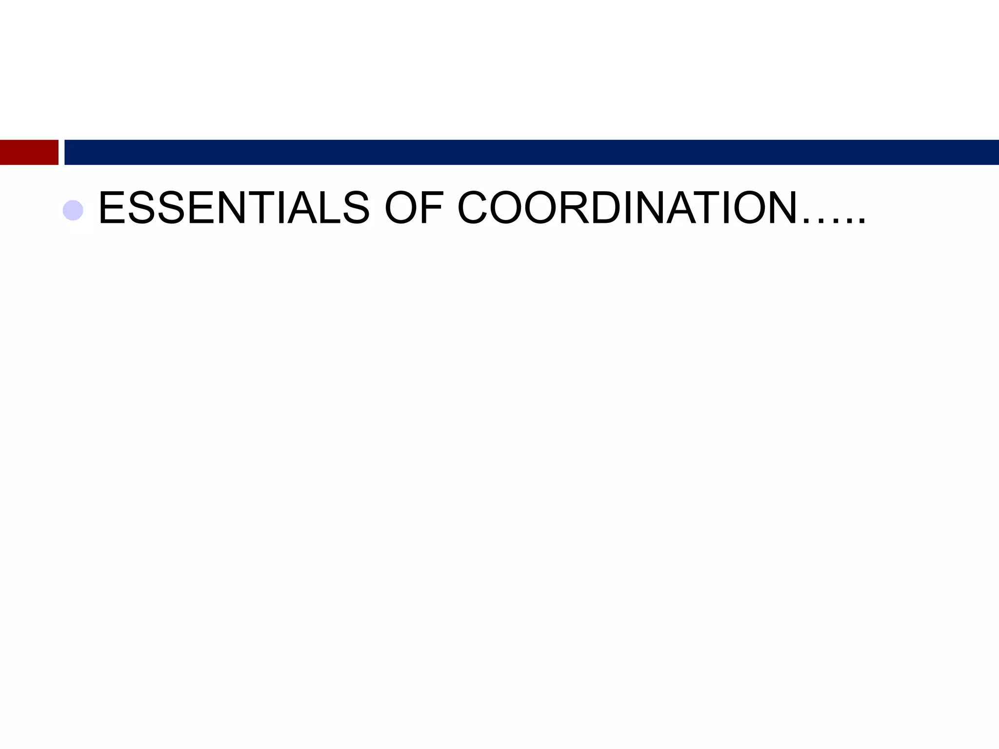  ESSENTIALS OF COORDINATION…..
 