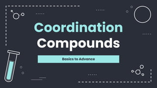 Coordination
Compounds
Basics to Advance
 