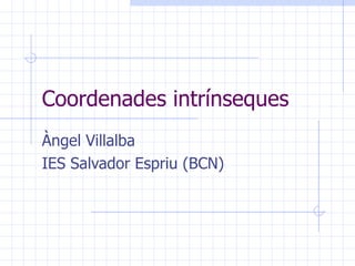 Coordenades intrínseques Àngel Villalba IES Salvador Espriu (BCN) 