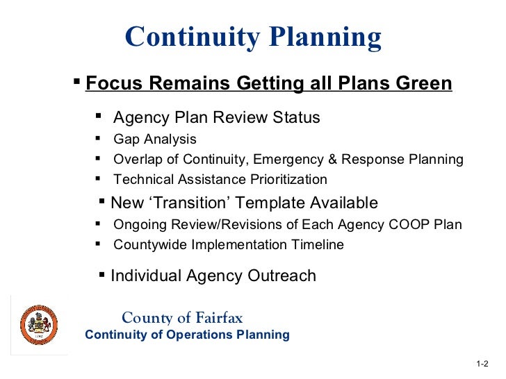 Revised Agency COOP Template Targeted Technical Assistance