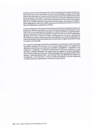 Inria - Contrat d'objectifs et de performance 2015-2019