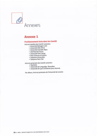 Inria - Contrat d'objectifs et de performance 2015-2019