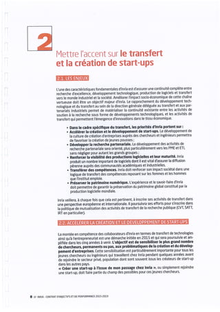 Inria - Contrat d'objectifs et de performance 2015-2019