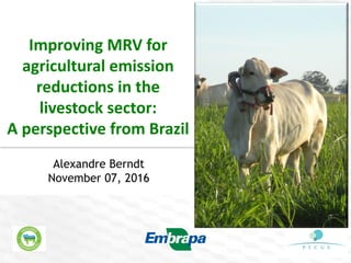 COP 22 Side Event: Improving MRV for agricultural emission reductions in the livestock sector: A perspective from Brazil