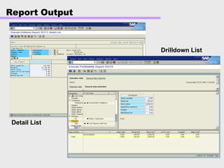 Report Output
Drilldown List
Detail List
 