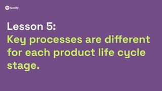 26
Lesson 5:
Key processes are diﬀerent
for each product life cycle
stage.
 