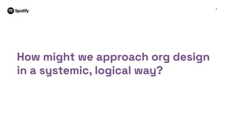 6
How might we approach org design
in a systemic, logical way?
 