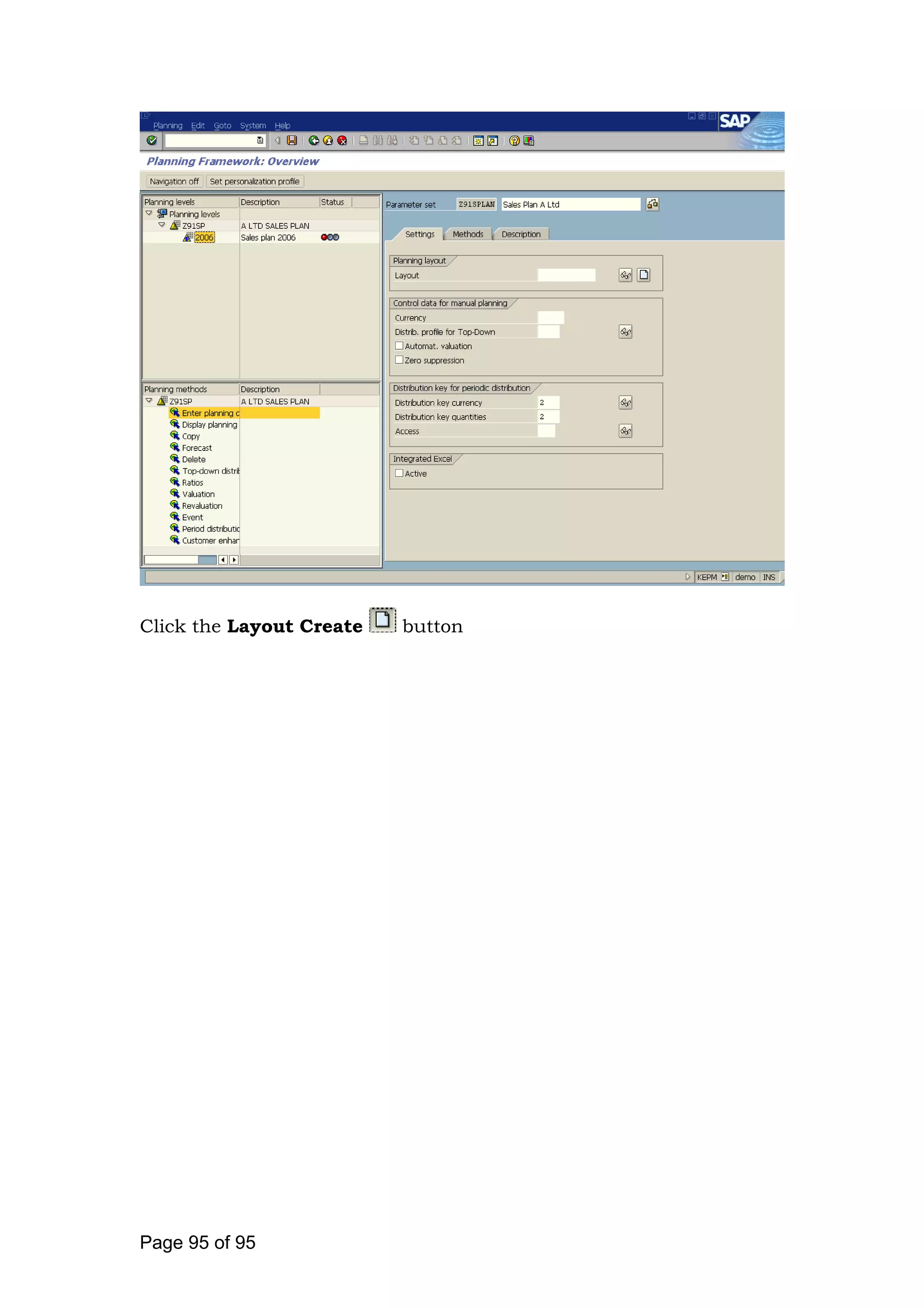 Click the Layout Create button
Page 95 of 95
 
