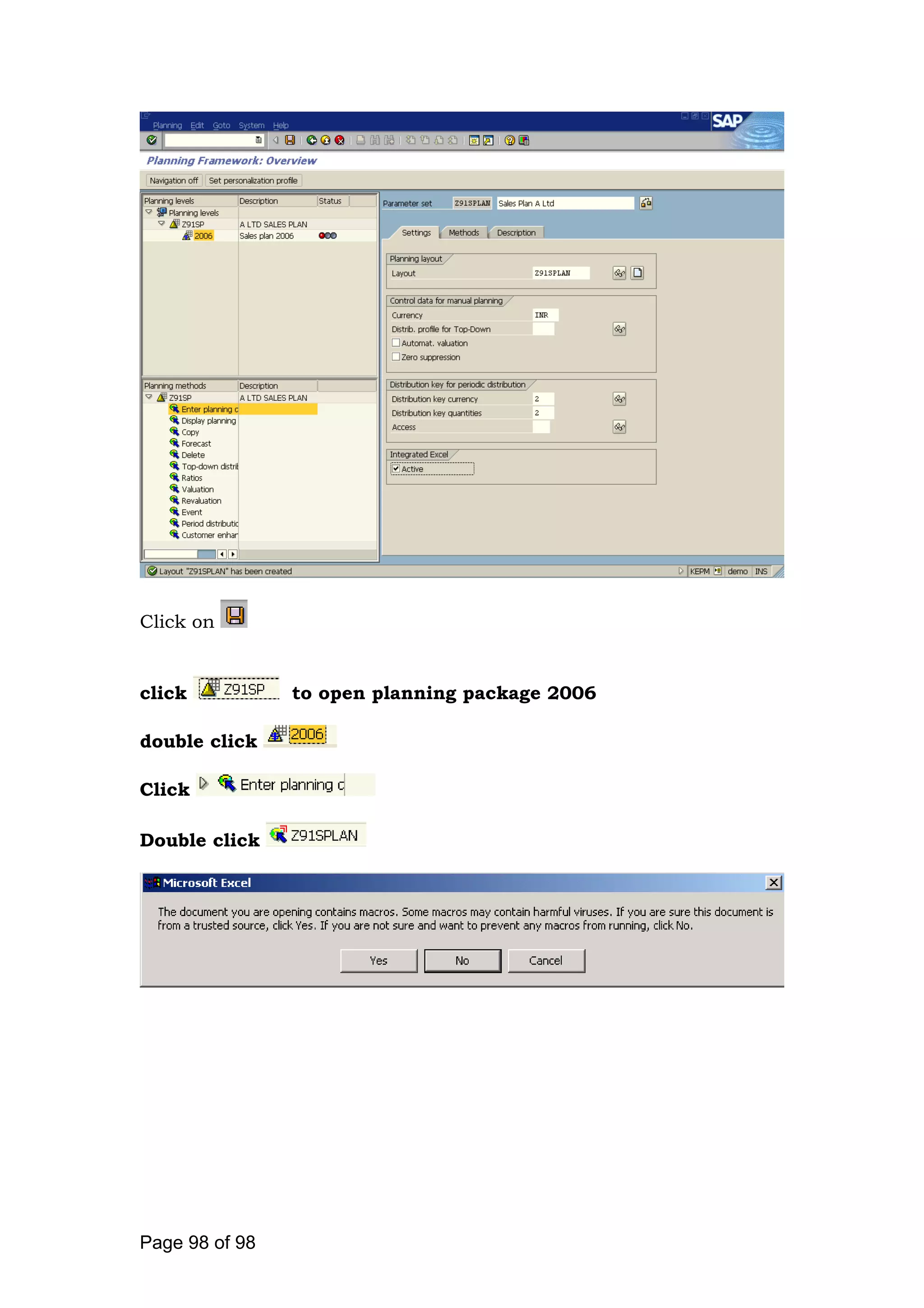 Click on
click to open planning package 2006
double click
Click
Double click
Page 98 of 98
 