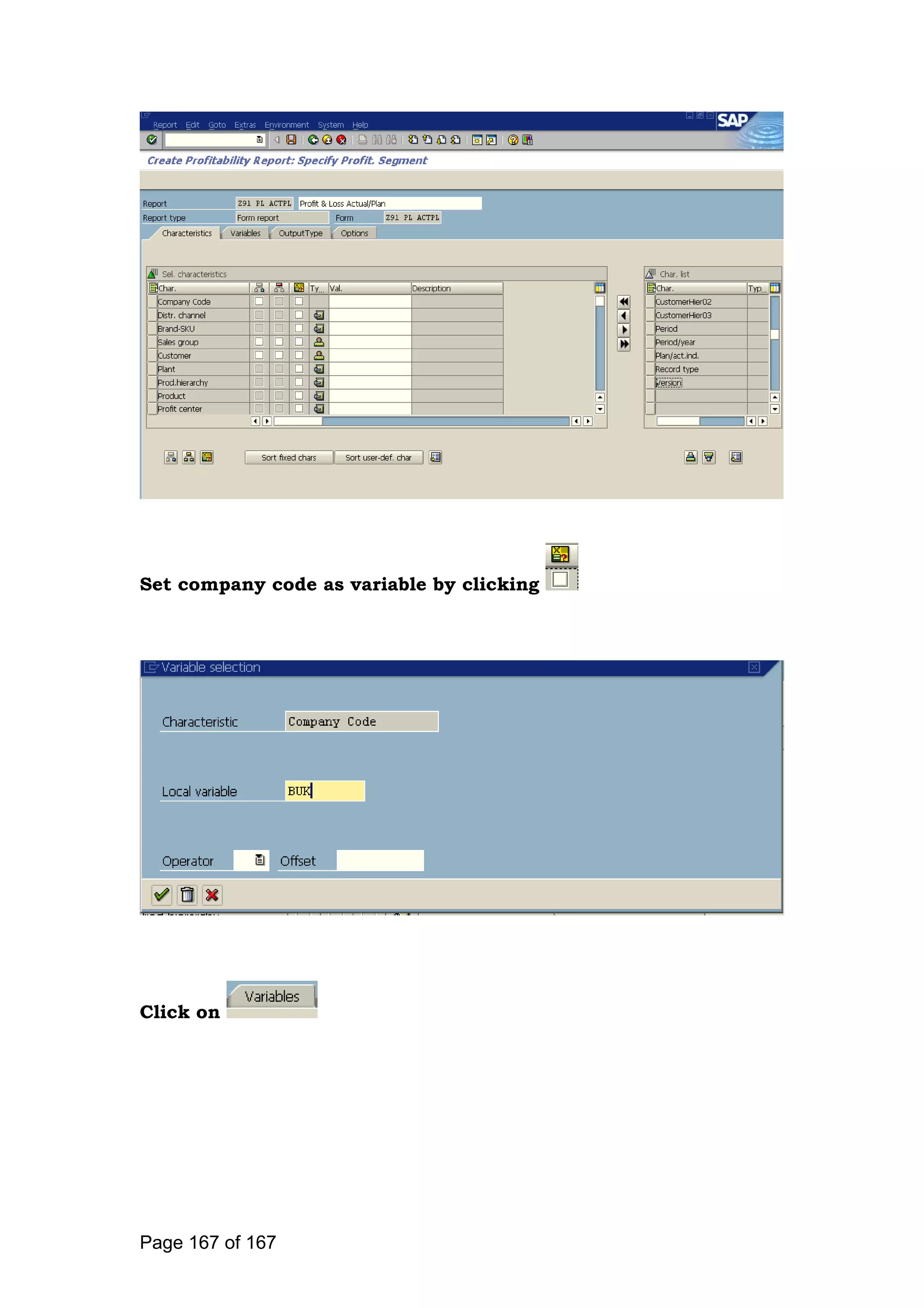 Set company code as variable by clicking
Click on
Page 167 of 167
 