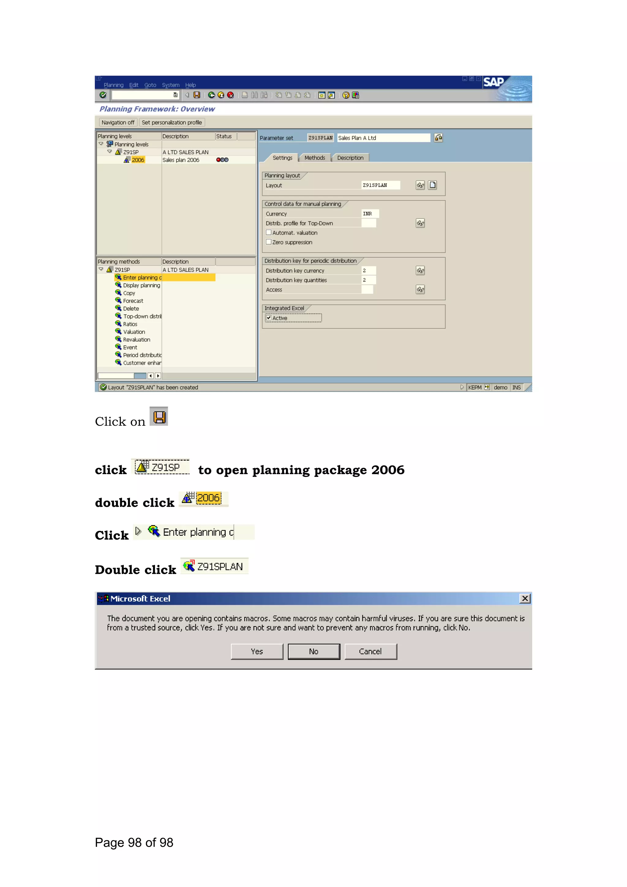 Click on
click to open planning package 2006
double click
Click
Double click
Page 98 of 98
 