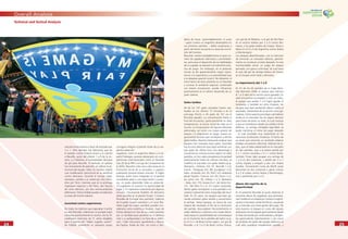 2424
Overall Analysis
2525
volcaron el encuentro a favor de Australia por
3 a 1. Otro ejemplo fue Alemania, que en
el partido contra Polonia envió a la cancha
a Neuville, autor del ulterior 1 a 0 de la vic-
toria, y a Odonkor, el suministrador del pase
de gol para Neuville. A menudo, el cambio
fue únicamente de posición, sin alterar la es-
tructura del equipo. Italia, en cambio, realizó
una modiﬁcación estructural en la semiﬁnal
contra Alemania. Durante el tiempo regla-
mentario, cambió a un ariete por otro (Gilar-
dino por Toni), mientras que en la prórroga
ingresaron Iaquinta y Del Piero, dos ﬁguras
de corte ofensivo, por dos centrocampistas
defensivos. Dicha medida puede considerarse
la clave del triunfo italiano.
Juventud contra experiencia
De todos los talentos que esperaban triunfar
en este Mundial, solamente un puñado logró
colocarse positivamente en escena. De los 41
candidatos (menores de 21 años) elegibles
para el premio del “Mejor Jugador Juvenil”
de Gillette, solamente un pequeño grupo
consiguió integrar el plantel titular de su res-
pectiva selección.
Jugadores como el argentino Messi o el es-
pañol Fabregás, quienes destacaron en com-
peticiones internacionales como el Mundial
Sub-20 de la FIFA o la Liga de Campeones de
la UEFA, ﬁguraron sólo una o dos veces en la
formación inicial de su escuadra, o jugaron
solamente durante breves minutos. El inglés
Rooney, quien fuera integrado en el plantel
mundialista pese a una larga lesión y ausen-
cia, no pudo desarrollar todo su potencial.
15 jugadores no tuvieron la oportunidad de
jugar, y 15 ingresaron solamente por algunos
minutos. Únicamente Podolski de Alemania
(siete partidos en el plantel titular), Cristiano
Ronaldo de Portugal (seis partidos), Valencia
de Ecuador (cuatro partidos) y el suizo Bar-
netta (jugó los cuatro partidos) pueden con-
siderarse como auténticos titulares. Gyan de
Ghana destacó en tres de sus cuatro partidos
por su facilidad para penetrar en la defensa
rival y su peligrosidad a la hora de la deﬁni-
ción. Cabe mencionar igualmente a Ramos
de España, Kaabi de Irán, así como a Sen-
deros de Suiza. Lamentablemente, el suizo
– quien tuviera un magníﬁco desempeño en
sus primeros partidos – debió ausentarse a
partir del tercer encuentro a causa de una le-
sión del hombro.
Resumen: existe indudablemente un gran nú-
mero de jugadores talentosos y prometedo-
res, pero para el desarrollo de las habilidades
de un jugador se requiere normalmente prác-
tica de juego. Sin embargo, en el presente
torneo se dio aparentemente mayor impor-
tancia a la experiencia y la previsibilidad que
a la despreocupación juvenil. No obstante, el
mero hecho de estar presente en un Mundial
y conocer el ambiente especial, combinado
con breves actuaciones, puede inﬂuenciar
positivamente en el ulterior desarrollo de un
joven talento.
Goles tardíos
44 de los 147 goles anotados fueron rea-
lizados en los últimos 15 minutos o en la
prórroga (frente a 34 goles de 161 en el
Mundial pasado). La concentración hasta el
ﬁnal del encuentro, particularmente en altas
temperaturas, la fuerza moral de creer en el
triunfo, la incorporación de ﬁguras ofensivas
adicionales, así como una mayor presión de
ataque y la disposición al riesgo, fueron se-
guramente factores que condujeron a dichos
goles tardíos. Resulta interesante analizar qué
equipos han marcado estos goles. Australia
fue la única selección que logró remontar con
tres goles de última hora una desventaja y
convertirla en victoria (contra Japón). En siete
partidos, en los cuales prevaleciera la paridad
prácticamente hasta los últimos minutos, se
modiﬁcó el marcador con goles tardíos (p.ej.
Alemania – Polonia, min. 91, Neuville 1 a 0;
Suecia – Paraguay, min. 89, Ljungberg 1 a 0;
Italia – Australia, min. 95, Totti 1 a 0, mediante
penal; España – Francia, min. 83, Vieira 1 a 2,
así como min. 92, Zidane 1 a 3; Alemania
– Italia, min.119, Grosso 0 a 1, así como min.
121, Del Piero 0 a 2). En cuatro ocasiones,
dichos goles condujeron a una paridad o re-
sultaron solamente mero maquillaje del resul-
tado. En 25 casos, los equipos que iban ga-
nando anotaron goles tardíos y aumentaron
la ventaja. Varios equipos, en busca de una
mejora del resultado al ﬁlo de la conclusión
del partido, descuidaban frecuentemente el
orden defensivo y ofrecían a los rivales dema-
siado espacio y posibilidades de contraataque
en el momento de la pérdida del balón (p.ej.
en el 3 a 1 de Brasil contra Japón, con gol de
Ronaldo, o el 3 a 0 de Brasil contra Ghana,
Technical and Tactical Analysis
con gol de Zé Roberto, o el gol de Del Piero
en la victoria italiana por 2 a 0 contra Ale-
mania, o los goles tardíos de Crespo, Tévez y
Messi en el 6 a 0 de Argentina contra Serbia
y Montenegro).
Los ataques desenfrenados, con la intención
de remontar un marcador adverso, general-
mente no conducen al éxito deseado. Es más
recomendable armar un juego de ataque
pensado, con garra y voluntad, tal cual fuera
el caso del gol de ventaja italiano de Grosso
en el choque entre Italia y Alemania.
La importancia del 1 a 0
En 41 de los 64 partidos de la Copa Mun-
dial Alemania 2006, el equipo que marcara
el 1 a 0 salió de la cancha como ganador. En
siete encuentros se empató a cero; en ocho,
el equipo que perdía 1 a 0 logró igualar el
tanteador, y también en ocho choques, los
equipos que iban perdiendo dieron vuelta al
resultado, retirándose de la cancha como ga-
nadores. Dicho aspecto psicológico de hallarse
arriba en el marcador fue de seguro decisivo
para tratar de evitar un revés, lo cual condujo
a que se maniobrara desde una sólida y ﬁrme
defensa. La ventaja otorgaba seguridad, se
podía mantener el ritmo de juego deseado
– lo cual resultaba muy importante en las
calurosas condiciones climáticas. El hecho de
no tener que remontar un resultado adverso
evitaba una presión adicional. Además de Ja-
pón, que se había adelantado en el marcador
en dos partidos, que a la postre perdió por
3 a 1 contra Australia y 4 a 1 contra Brasil,
también Túnez dejó escapar una ventaja de
1 a 0 en dos ocasiones, y perdió por 3 a 1
contra España y empató a dos con Arabia
Saudita. Únicamente Costa de Marﬁl pudo
descontar en dos ocasiones y ganar incluso
3 a 2 el cotejo contra Serbia y Montenegro,
tras ir perdiendo por 2 a 0.
Abuso del espíritu de la
deportividad
En el presente Mundial se pudo observar el
creciente abuso de jugadores que permane-
cían tirados en el césped por motivos insigniﬁ-
cantes o tras leves contactos físicos, causando
así a menudo una interrupción del juego. De
esta manera, el ataque en curso del equipo
adversario era hostigado generalmente desde
la línea de banda por entrenadores y dirigen-
tes gesticulando violentamente y con voces
de protesta de parte del equipo defensor, el
cual solía quedarse simplemente parado, y
 