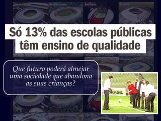 Que futuro poderá almejar
uma sociedade que abandona
as suas crianças?
 