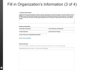 Fill in Organization’s Information (3 of 4)
 