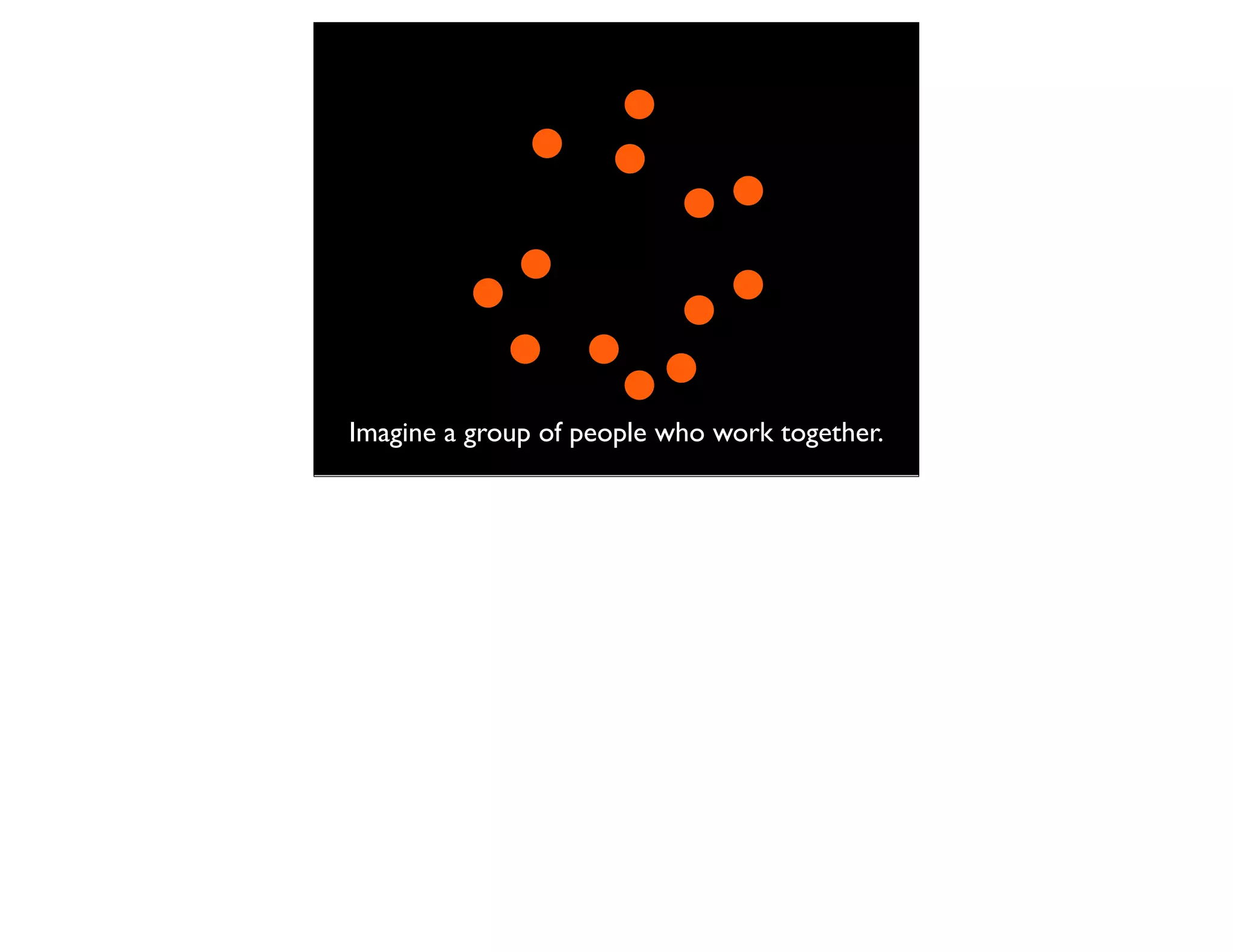 Imagine a group of people who work together.
 