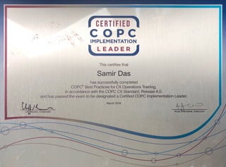 COPC Certificate