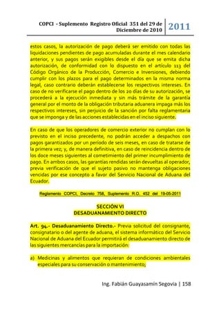 Correlación Código de la Producción y el Reglamento de Facilitación ...