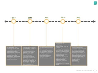 18
DKG GROUP CSR & COP REPORT 2016
2017
We participated at the
Sustainable Greece 2020
initiative, that aims to raise
awareness among the
Greek business community
and society at large, on
issues of Sustainable
Development, Responsible
Entrepreneurship and
Social Responsibility.
FRAOULABEST AWARD
Our Integrated System of
Hydroponic Strawberry
(FraoulaBest) solution is
awarded in the Green
Business Innovation
Awards.Our client
TSACHALOS GREEN
TRADE SA was awarded
for contribution to green
business but especially for
its innovative hydroponic
system "Fraoula Best".
www.fraoulabest.com
2015
GLOBALG.A.P Documents
Ver.5
The Askme® Translation
and Localisation Division of
the DKG Group translate
the GLOBALG.A.P
documents Version 5,0,
achieving more than
200,000 words up to now
2015 2014 2013
ROADSHOW IN
AUSTRALIA
During October 2014, Mr.
Evagelos
Drimtzias, President of the
DKG Group will visit various
places in Australia in order
to explore the possibilities of
collaboration with many
Australian based
companies. The areas of
importance will be the
Branded Solutions,
hydroponic application,
Total Greenhouse
Management and Training
needs.
TROPOS BRANDING
a one stop creative shop led
by Christos D. Katsanos
and Dimitris Gartzonikas .
We design brands from the
ground up (big B), and help
existing companies present
themselves better (little b)
by applying "Zero to low
Budget Branding"
Methodology.
www.tropos.gr
 